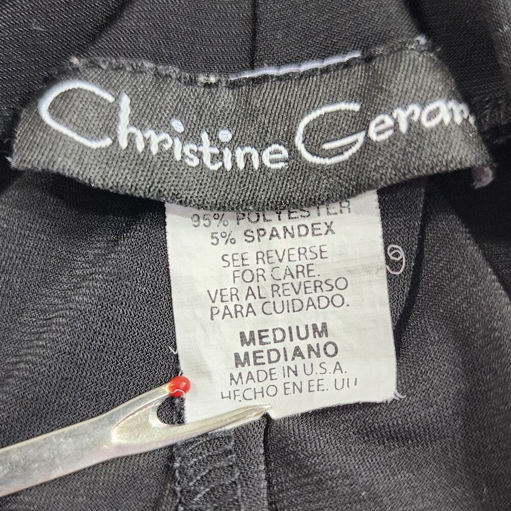 Vintage Christine Gerard Pants Womens M Black Pull Straight Leg Stretch Knit - Picture 6 of 12
